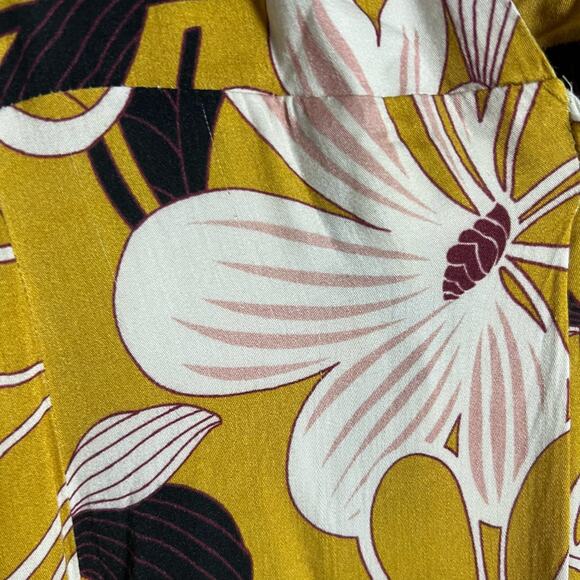 Slate & Willow Mod Daisy Floral Print Flutter Sleeve Wrap Midi Dress Size S - Picture 11 of 13